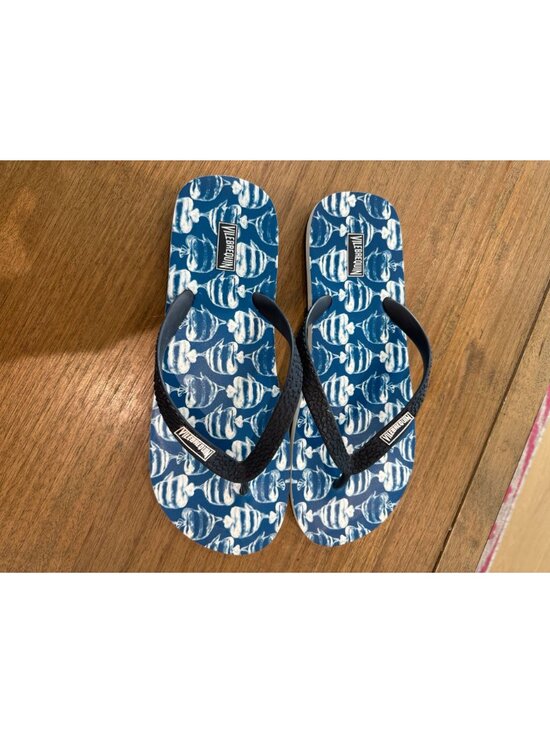 Vilebrequin Mens Blue Fish Print Flip Flops Sandals Size EU 42/43 US 9-10 main image 6